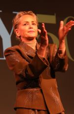 SHARON STONE at Sharon Stone and Jerry Saltz Talk About Art Event at 92NY in New York 12/14/2023