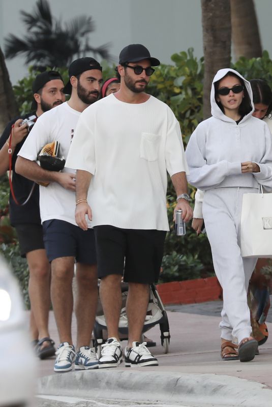 THYLANE BLONDEAU and Benjamin Attal Out in Miami Beach 12/27/2023