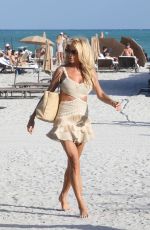 VICTORIA SILVSTEDT at Setai Hotel Beach in Miami Beach 12/09/2023