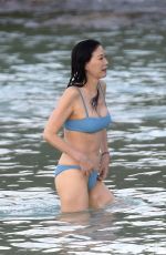 WENDI DENG MURDOCH in Bikini at a Beach in St Bart