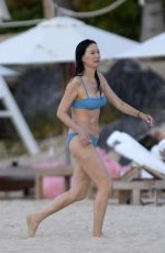 WENDI DENG MURDOCH in Bikini at a Beach in St Bart