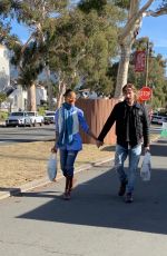 ZOE SALDANA and Marco Perego Shopping at Farmer