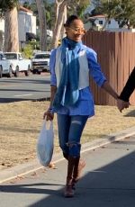 ZOE SALDANA and Marco Perego Shopping at Farmer