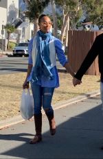 ZOE SALDANA and Marco Perego Shopping at Farmer