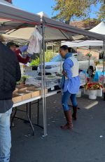 ZOE SALDANA and Marco Perego Shopping at Farmer