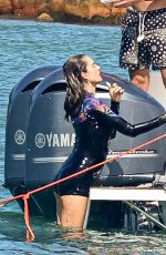 ALESSANDRA AMBROSIO in Wetsuit at a Boat in Florianopolis 01/06/2024