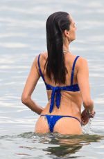 ALESSANDRA AMBROSIO ina Blue Bikini at a Beach in Florianopolis 01/01/2024