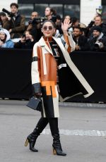 ARAYA HARGATE Arrives at Fendi Couture SS24 Show at Haute Couture Week in Paris 01/25/2024
