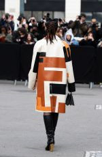 ARAYA HARGATE Arrives at Fendi Couture SS24 Show at Haute Couture Week in Paris 01/25/2024