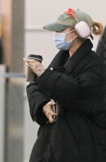 ARIANA GRANDE Arrives at JFK Airport in New York 01/27/2024
