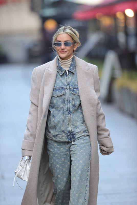 ASHLEY ROBERTS in Double Denim at Heart Radio in London 01/09/2024
