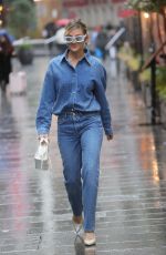 ASHLEY ROBERTS in Double Denim Leaves Heart Radio in London 01/02/2024