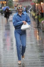 ASHLEY ROBERTS in Double Denim Leaves Heart Radio in London 01/02/2024