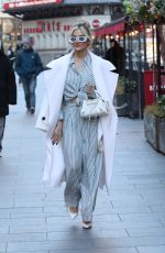 ASHLEY ROBERTS Leaves Heart Radio in Leicester Square in London 01/18/2024