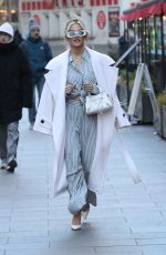 ASHLEY ROBERTS Leaves Heart Radio in Leicester Square in London 01/18/2024