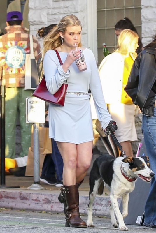 AVA PHILIPPE Out with Her Dog in Santa Monica 01/13/2024