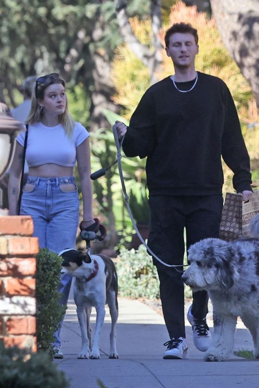 AVA PHILLIPPE and Spencer Held Out with Their Dogs in Santa Monica 01/10/2024
