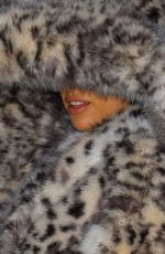 BIANCA CENSORI Covered Head-to-toe in Fur at a Studio in Los Angeles 01/23/2024