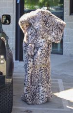 BIANCA CENSORI Covered Head-to-toe in Fur at a Studio in Los Angeles 01/23/2024