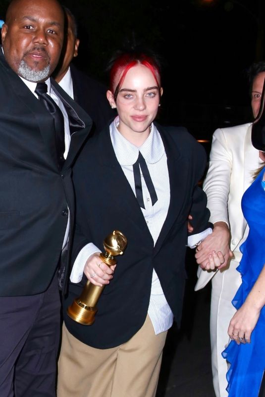 BILLIE EILISH Arrives at Golden Globes Afterparty at Chateau Marmont 01/07/2024