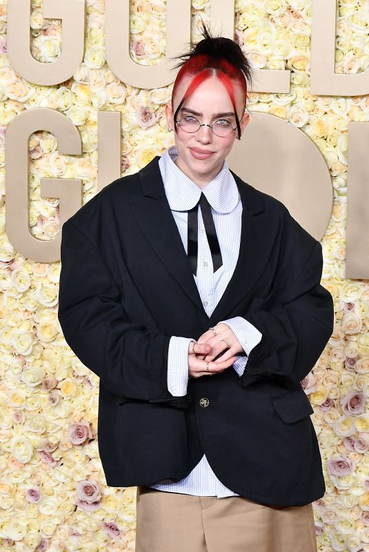 BILLIE EILISH at 81st Annual Golden Globe Awards in Los Angeles 01/07/2024