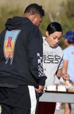 BLAC CHYNA Enjoys a Seaside Meal with a Friend in Malibu 01/11/2024