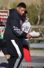 BLAC CHYNA Enjoys a Seaside Meal with a Friend in Malibu 01/11/2024