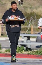 BLAC CHYNA Enjoys a Seaside Meal with a Friend in Malibu 01/11/2024