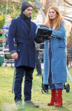 BLAKE LIVELY on the Set of It Ends with Us at Van Vorst Park in Jersey City 01/11/2024
