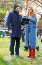 BLAKE LIVELY on the Set of It Ends with Us at Van Vorst Park in Jersey City 01/11/2024
