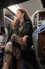 BLANCA BLANCO in American Airlines Business Class in Los Angeles 01/23/2024