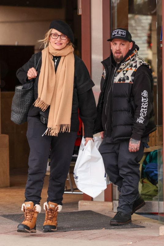 CAMERON DIAZ and Benji Madden Out in Aspen 01/05/2024