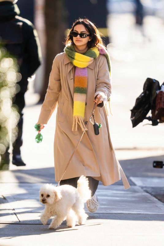 CAMILA MENDES Out with Her Dog in New York 01/02/2024