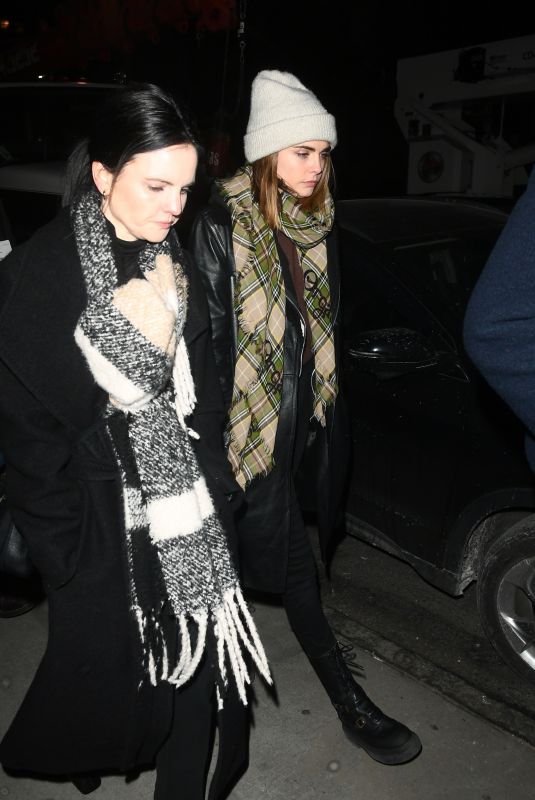 CARA DELEVINGNE Arrives at SNL After-party at Le Avenue in New York 01/20/2024