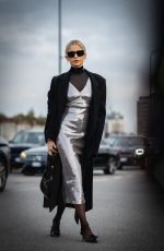 CAROLINE DAUR Arrives at Prada Fashion Show at Milan Fashion Week 01/14/2024