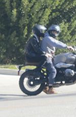 CAYLEE COWAN and Casey Affleck Ride a Motorcycle in Los Feliz 01/19/2024