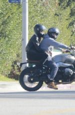 CAYLEE COWAN and Casey Affleck Ride a Motorcycle in Los Feliz 01/19/2024