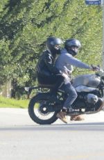 CAYLEE COWAN and Casey Affleck Ride a Motorcycle in Los Feliz 01/19/2024