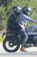 CAYLEE COWAN and Casey Affleck Ride a Motorcycle in Los Feliz 01/19/2024