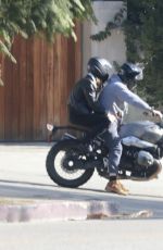 CAYLEE COWAN and Casey Affleck Ride a Motorcycle in Los Feliz 01/19/2024
