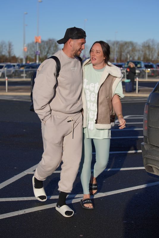 CHARLOTTE CROSBY and Jake Ankers Arrive Home in Newcastle 01/18/2024