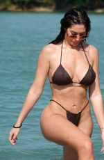 CHLOE FERRY in a Dark Brown Halterneck Bikini at a Beach in Thailand 014/01/2024