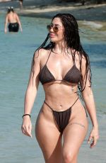 CHLOE FERRY in a Dark Brown Halterneck Bikini at a Beach in Thailand 014/01/2024