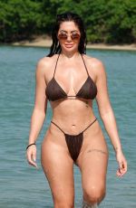 CHLOE FERRY in a Dark Brown Halterneck Bikini at a Beach in Thailand 014/01/2024