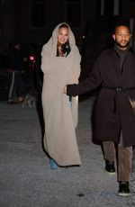 CHRISSY TEIGEN and John Legend Night Out in New York 01/22/2024