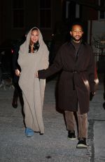 CHRISSY TEIGEN and John Legend Night Out in New York 01/22/2024