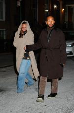 CHRISSY TEIGEN and John Legend Night Out in New York 01/22/2024