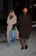 CHRISSY TEIGEN and John Legend Night Out in New York 01/22/2024