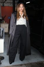 CHRISSY TEIGEN Arrives at Live with Kelly & Mark in New York 01/24/2024
