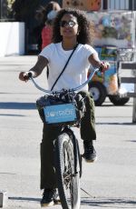 CHRISTINA MILIAN Enjoys a Bike Ride on New Years Day in Santa Monica 01/01/2024